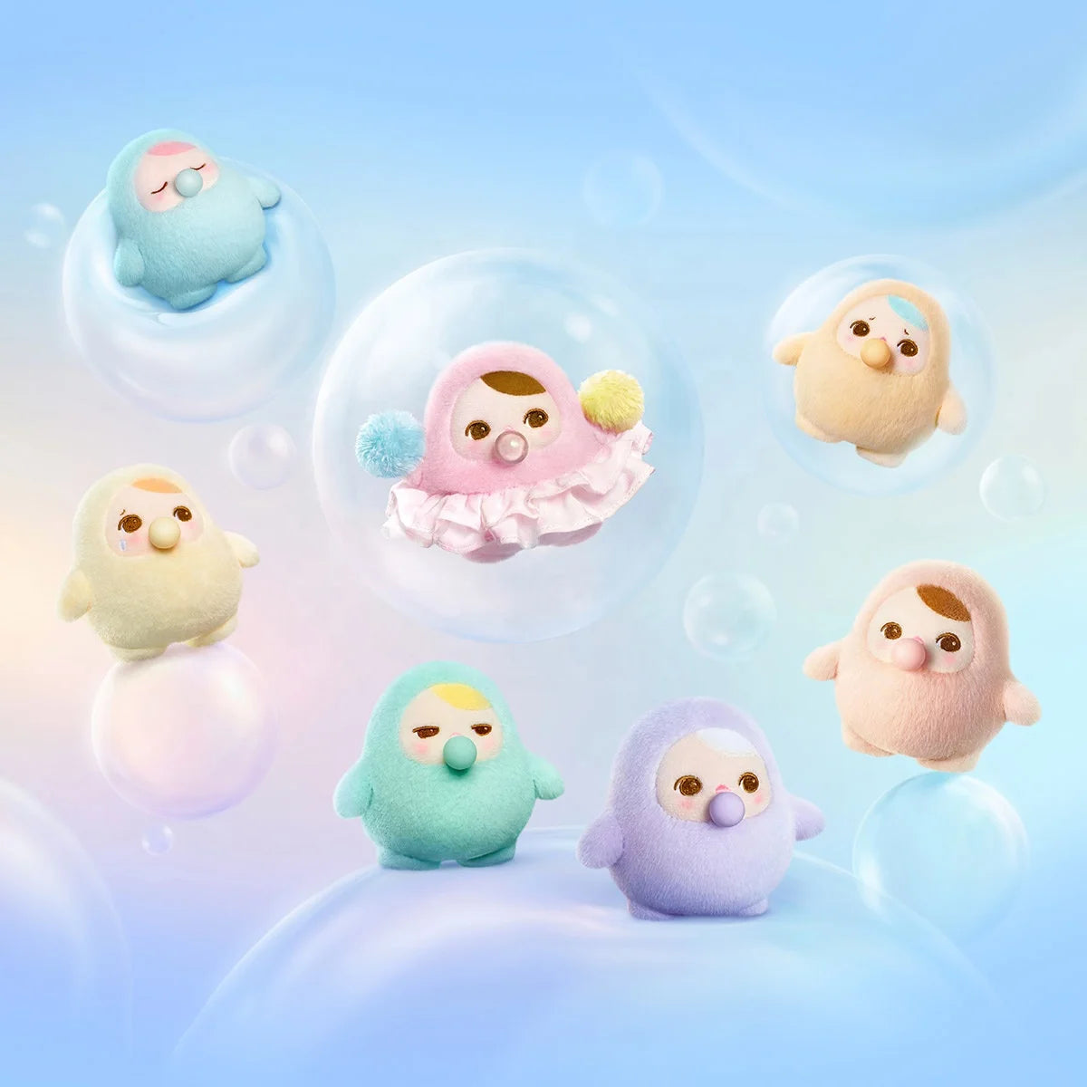 New Arrival Original Pop Mart Colorful Pucky Beanie Bubble up Series Plush Toy Doll Keychain Pendant Blind Mystery Boxes