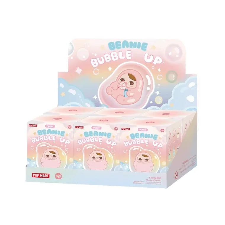 100%  Genuine POP MART Pucky Beanie Bubble up Series Blind Box Bag Pendant  Mystery Keychain Cartoon Decoration Surprise Gift
