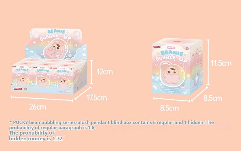 Genuine POP MART Pucky Bean Bubble Up Series Pendant Blind Box Trendy Toy Bag Pendant Decoration Cute Friends Gift Companion