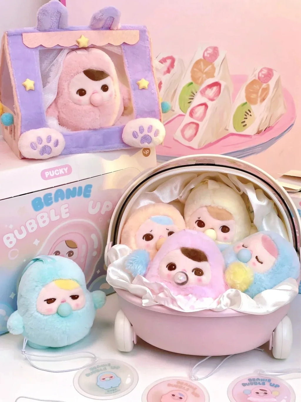 Genuine Pucky Bean Bubble Series Plush Pendant Blind Box Fashion Decoration Trend Pendant Toy Mystery Box Kids Kawaii Toy Gift
